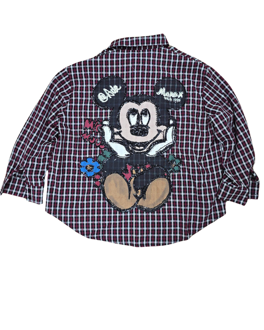 camisa cuadros mickey mouse oversize