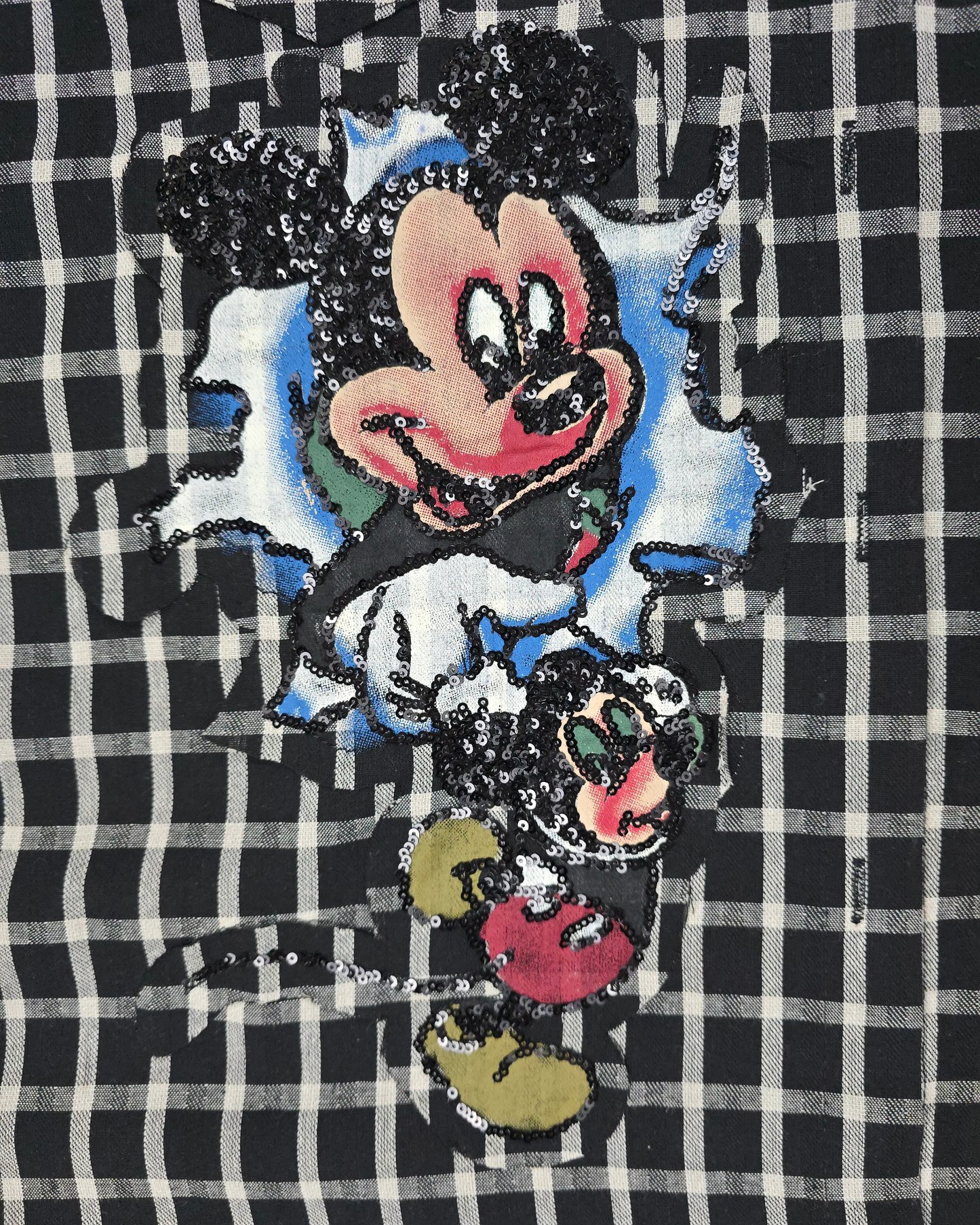 camisa cuadros mickey mouse oversize