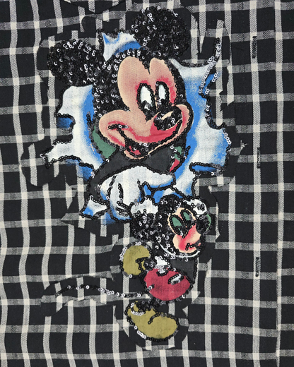 camisa cuadros mickey mouse oversize