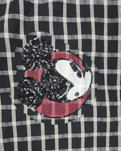 camisa cuadros mickey mouse oversize