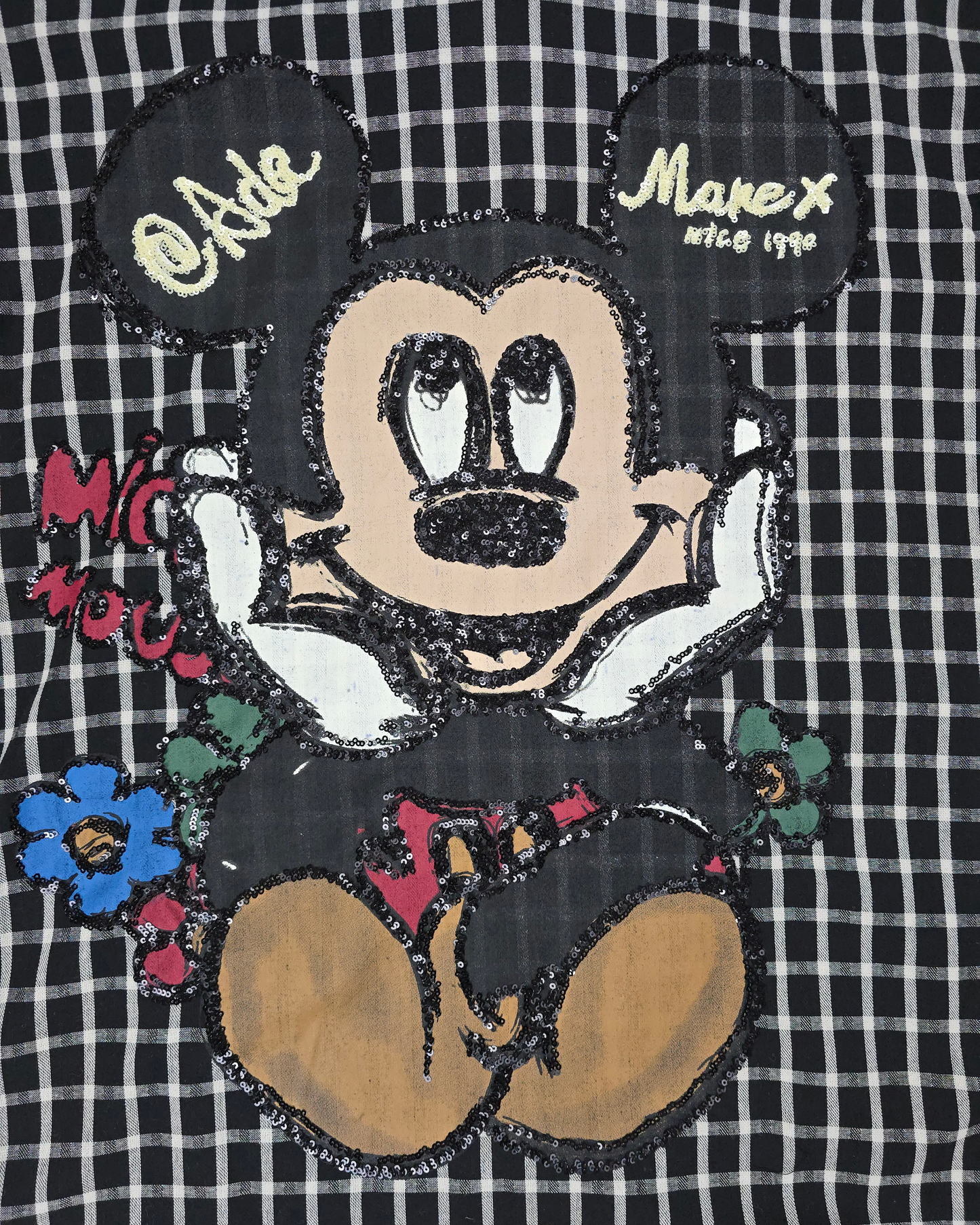 camisa cuadros mickey mouse oversize