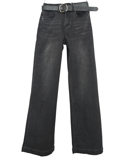 Vaquero negro campana sailor con cinturon