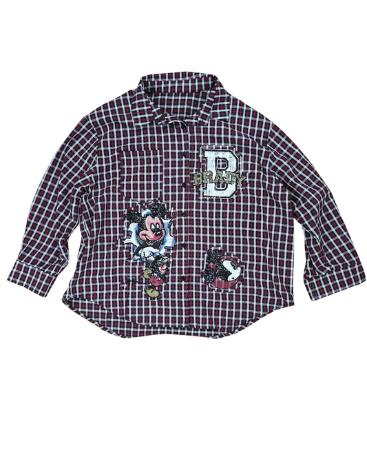 camisa cuadros mickey mouse oversize