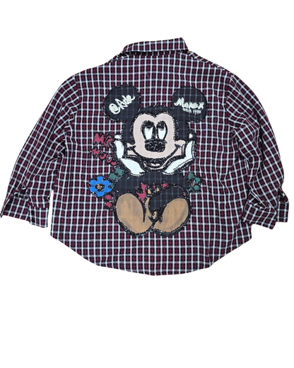 camisa cuadros mickey mouse oversize