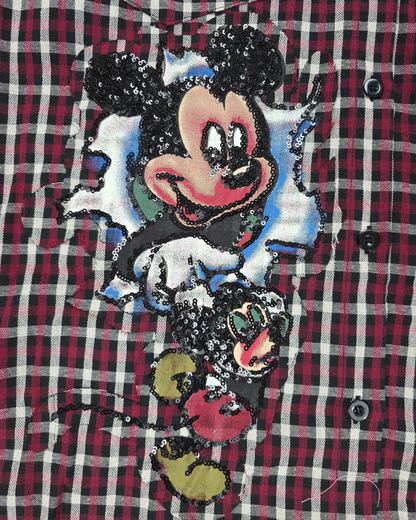 camisa cuadros mickey mouse oversize