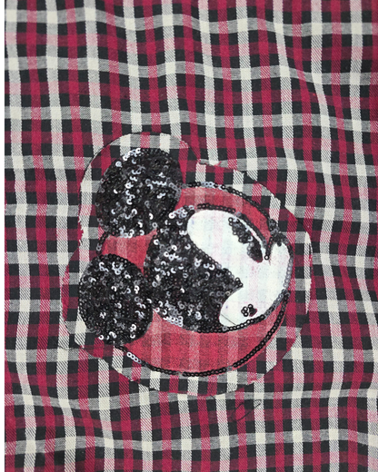 camisa cuadros mickey mouse oversize