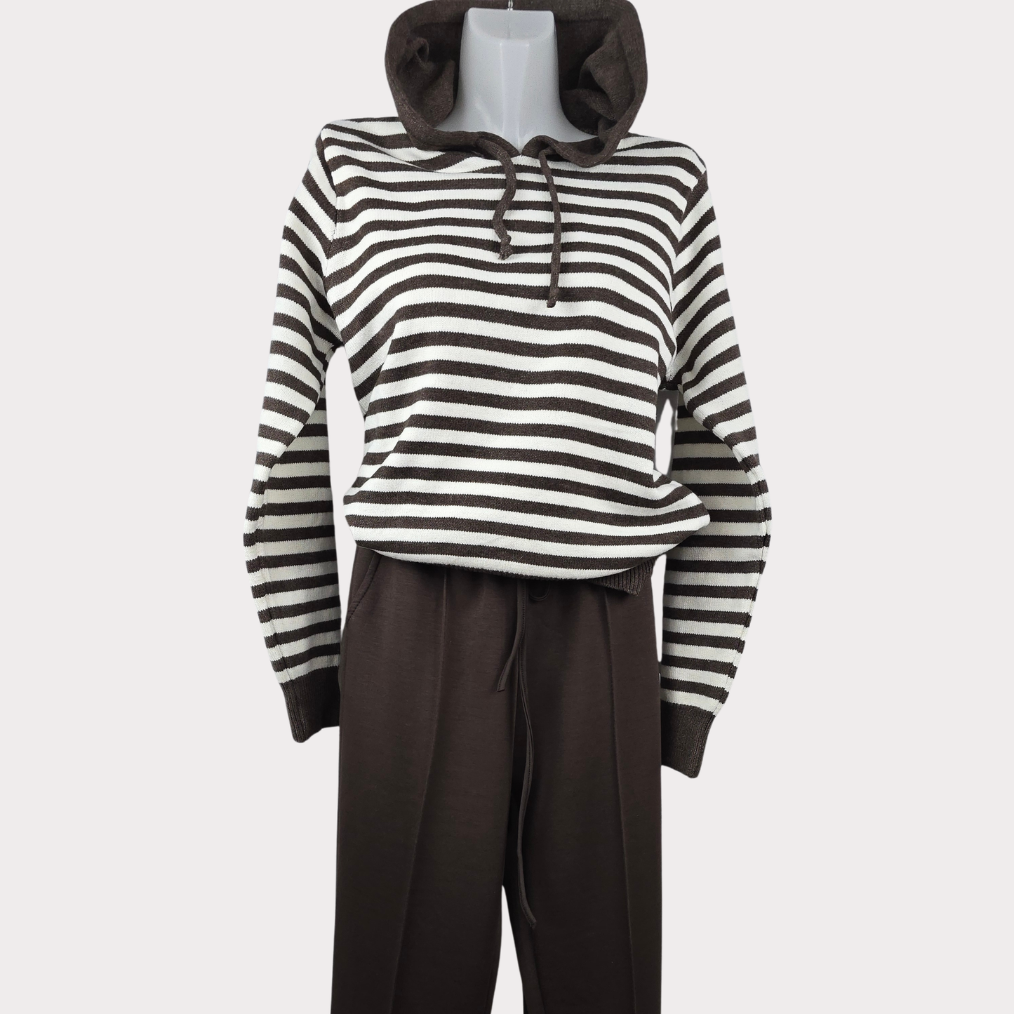 Sudadera Punto Capucha Negra