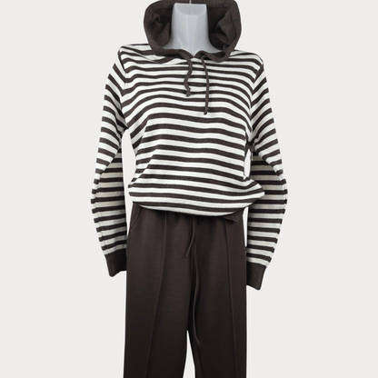 Sudadera Punto Capucha Negra