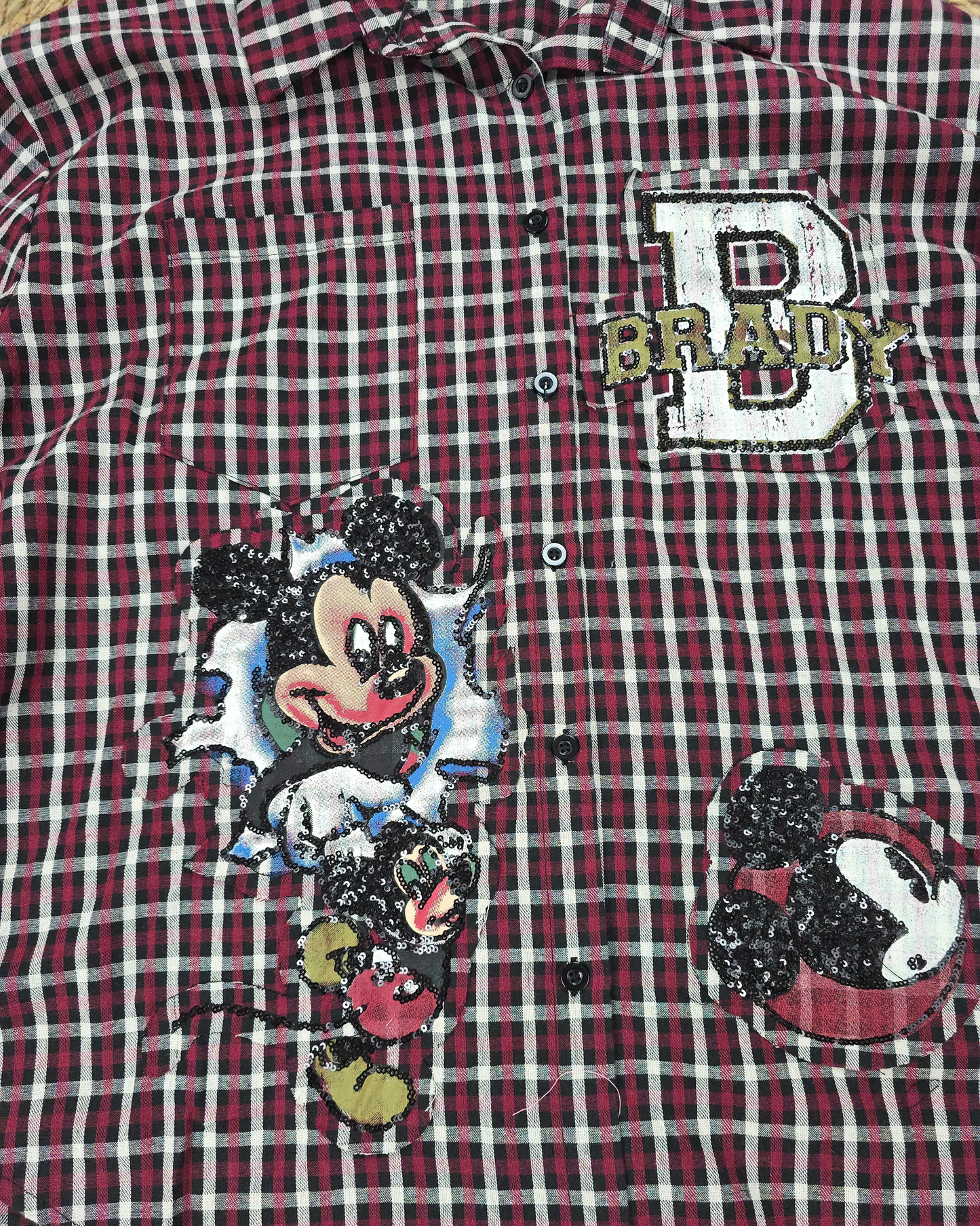 camisa cuadros mickey mouse oversize