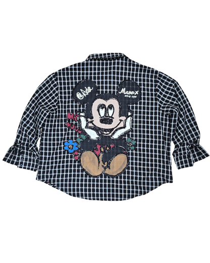 camisa cuadros mickey mouse oversize
